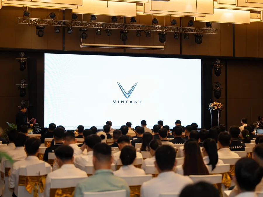VinFast conference room with branded screen